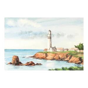 "Pigeon Point Light" 1981 Watercolor