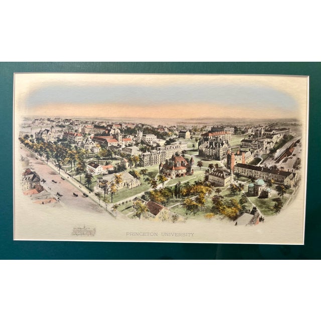 For sale is a stunning original 19th-century hand-colored lithograph depicting Princeton University. This exquisite piece...