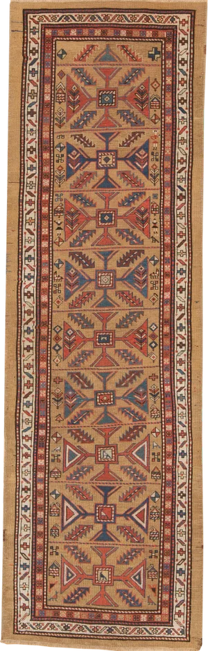 1890s Antique Serab Runner Rug - 11'9" x 3'7"