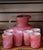 Art Deco Vintage Fenton Pink Quilted Satin Glass Lemonade Pitcher and 6 Tumblers - 7 pcs For Sale - Image 3 of 3