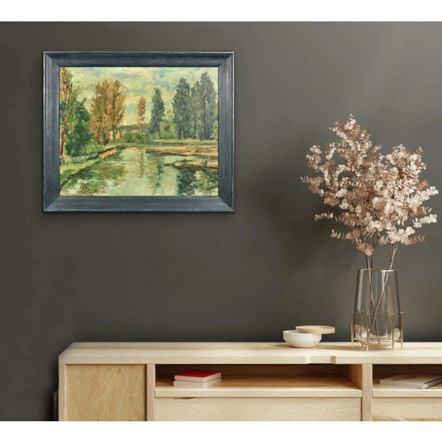 Henri Joseph Pauwels, Wooded Landscape, 1966, Oil Painting, Framed For Sale - Image 10 of 18