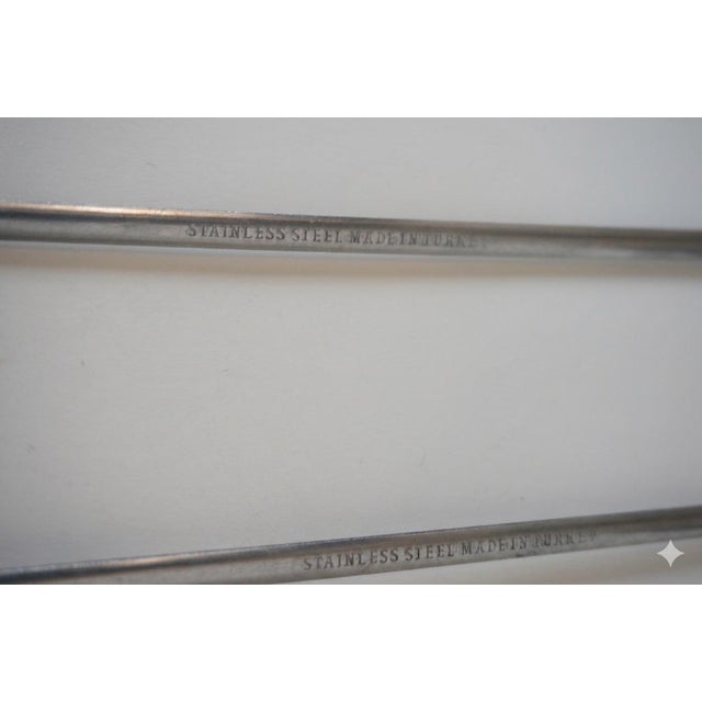 Vintage Turkish Brass & Stainless Steel Shish Kebab Skewers - Set of 10 For Sale - Image 6 of 6