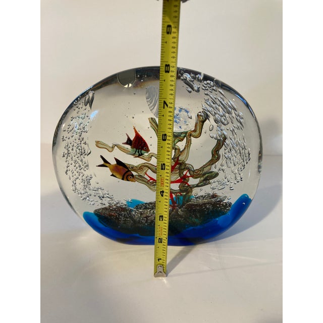 Large 1970s Murano Art Glass Fish Aquarium With Jellyfish Sculpture For Sale - Image 9 of 13