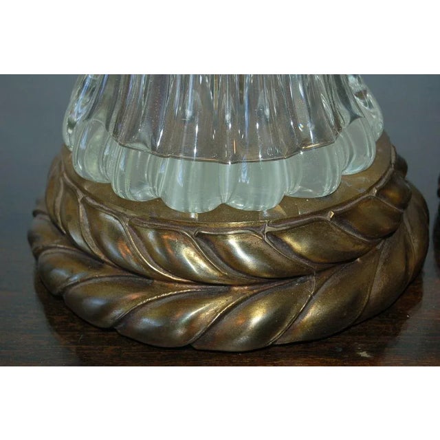 Transparent Clear Mid-Century Marbro Murano Glass Lamps For Sale - Image 8 of 10
