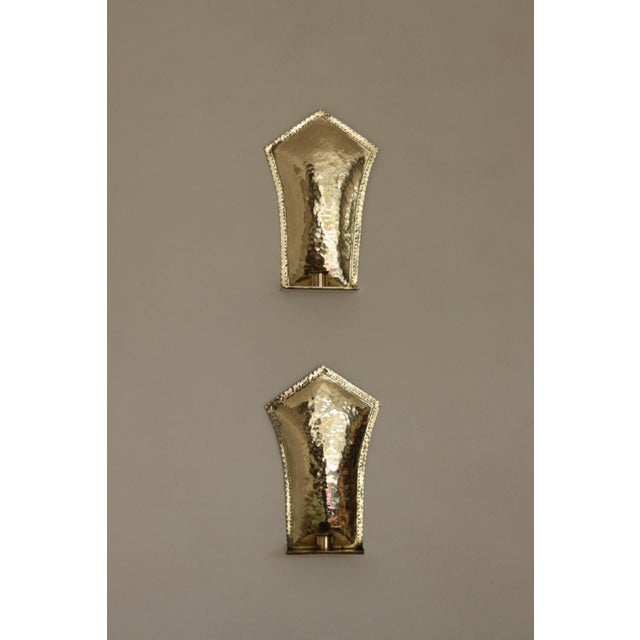 Mid-Century Modern Mid-Century Modern Swedish Brass Sconces, Set of 2 For Sale - Image 3 of 18