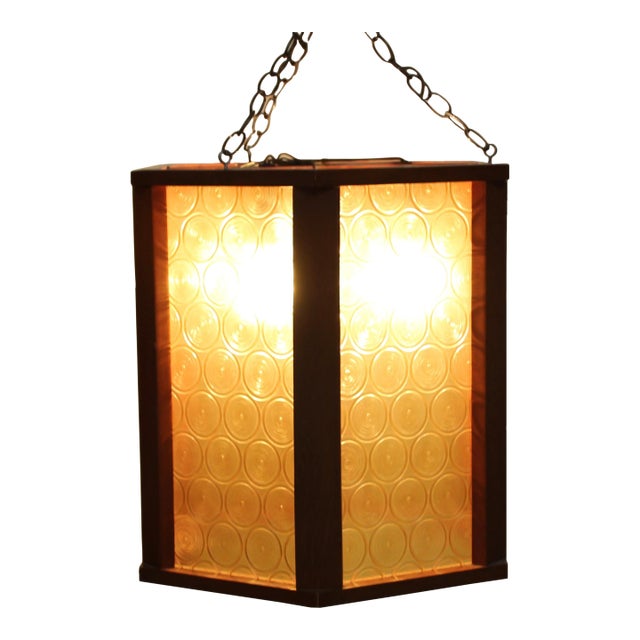 1970s Extra Large Mid-Century Modern Lantern Pendant Light For Sale