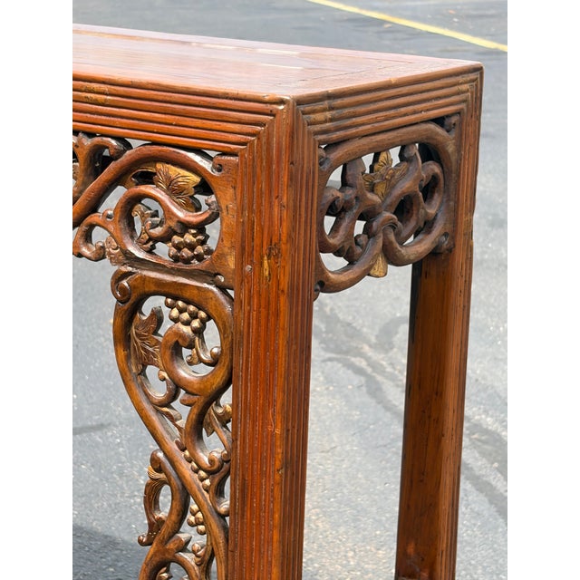 Heavily Carved Antique Asian Console / Altar Table For Sale In Philadelphia - Image 6 of 6