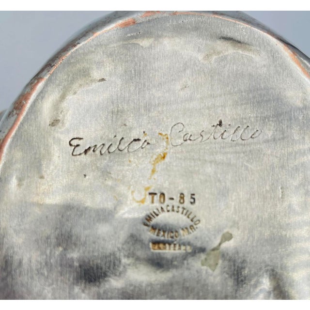 1980s Large Emilia Castillo Water Pitcher With Natural Jasper Stone Inlay, Signed For Sale - Image 16 of 18