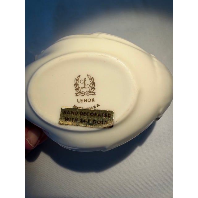 Late 20th Century Late 20th Century Lenox Porcelain Swan Salt Cellar For Sale - Image 5 of 6