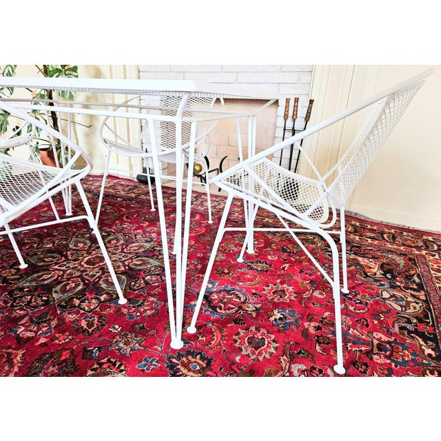 MCM Atomic Radar Santorini Wrought Iron Table and Chair Set, 5 Pieces For Sale - Image 6 of 7