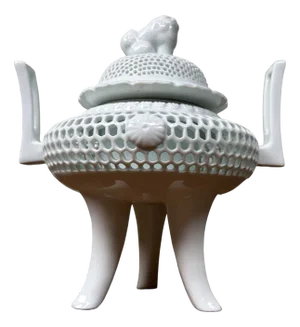 Porcelain Sukashibori Incense Burner, 1970s