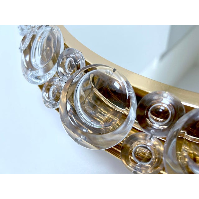 Vintage Illuminated Crystal Brass Mirror from Palwa, 1960s For Sale - Image 18 of 18