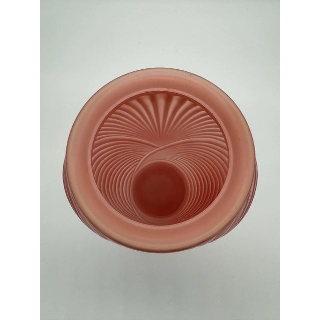 1980s Art Deco 1980's Pleated Draped Pink Glass Vase For Sale - Image 5 of 7