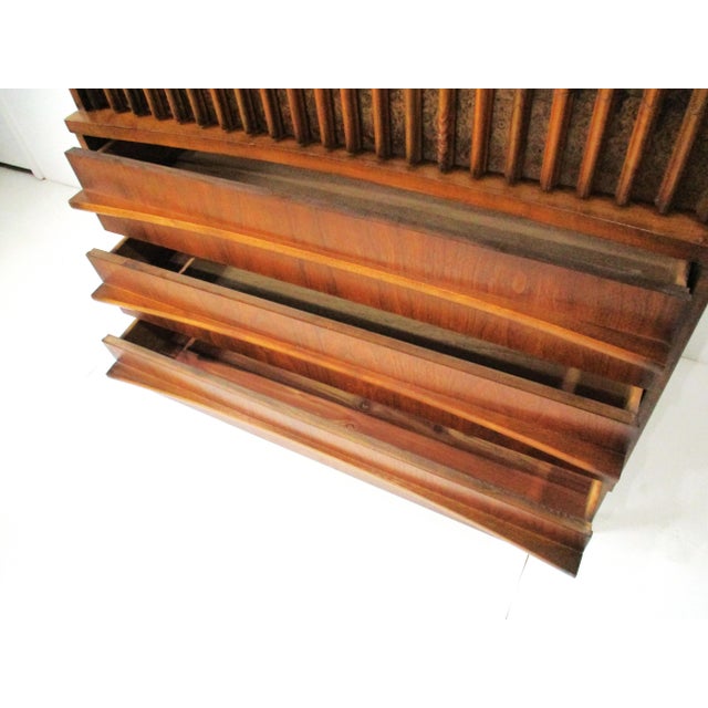 Wood Mid Century Walnut Highboy Dresser in the Style of Altavista Lane For Sale - Image 7 of 13