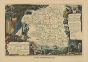Antique Map of the Department of Finistère