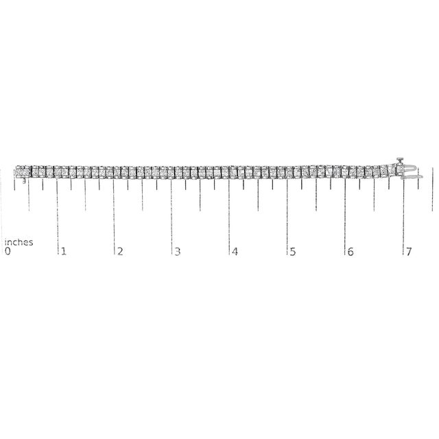 14K White Gold 3.0 Cttw Princess Cut Quad Invisible Set Tennis Bracelet (H-I Color, SI1-SI2 Clarity) - 7” For Sale In New York - Image 6 of 6