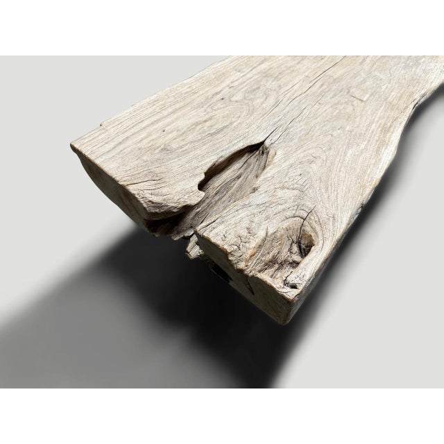 Andrianna Shamaris Sculptural Antique Teak Wood Bench For Sale - Image 18 of 18