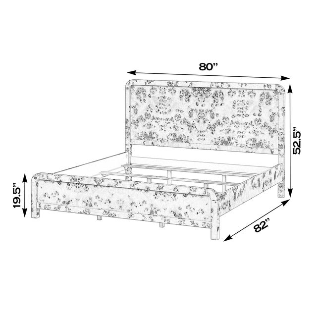 Mid-Century Modern Cora King Burl Panel Bed, Light Burl For Sale - Image 3 of 9