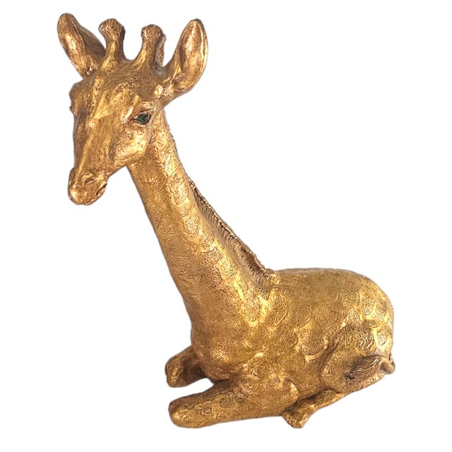Hollywood Regency Hollywood Regency Gilt Chalkware Giraffe Sculpture 25.5" For Sale - Image 3 of 16