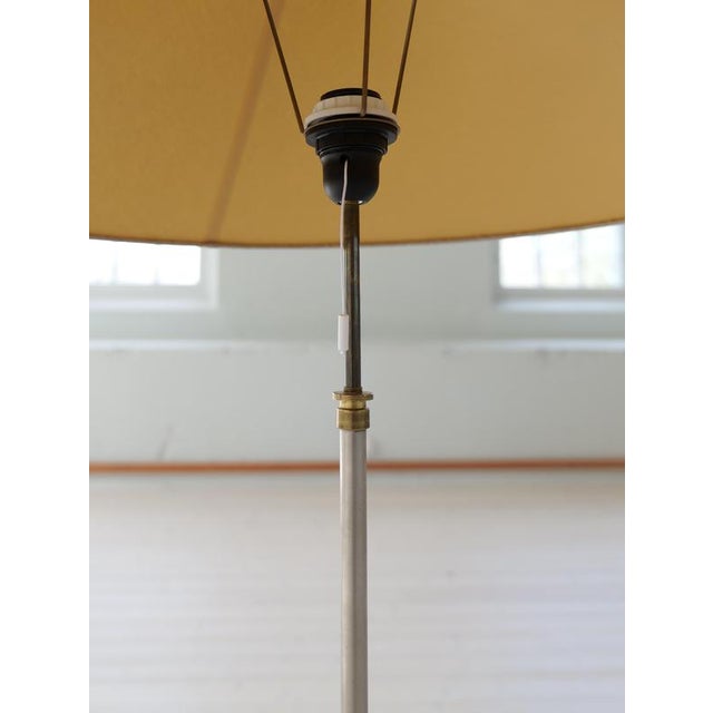 Silver Art Deco Floor Lamp in Brass with Blackened Wood, Sweden, 1940s For Sale - Image 8 of 11