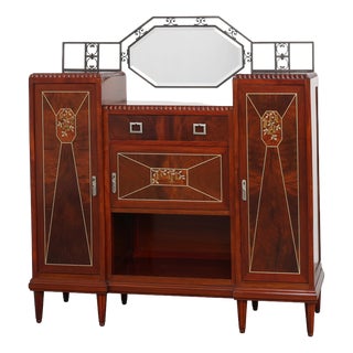 Art Deco Marquetry Cabinet from De Coene Freres, Belgium, 1920s For Sale