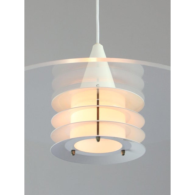 Scandinavian Duett Acrylic Glass and Metal Pendant Lamp from Landskrona Sweden, 1990s For Sale - Image 3 of 18