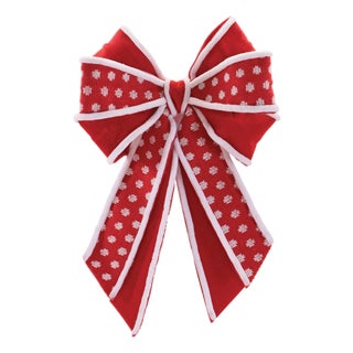 Polka Dot Bow Ornament (Set of 2) For Sale