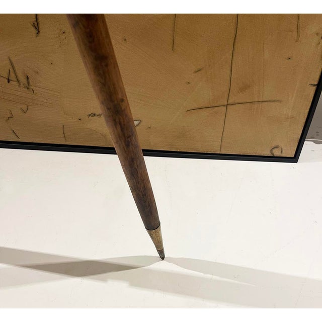 Antique Surveyor’s Tripod Floor Lamp in Oak With Brass Hardware, 61” H For Sale - Image 10 of 11