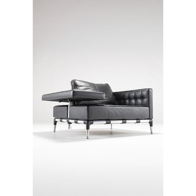 Steel And Leather Armchair model Prive designed by Phillipe Stark. Manufactured by Cassina (Italy). Complex and formal in...