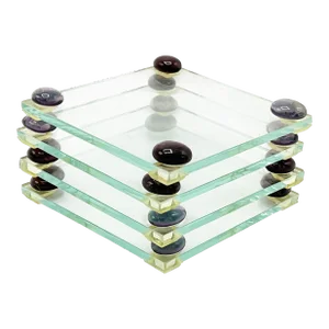 Vintage Art Glass Ultra Mod Coasters - 4 Pieces
