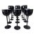 Vintage Carlo Moretti Italian Black and White Tall Stem Cased Wine Glasses - Set of 15 For Sale
