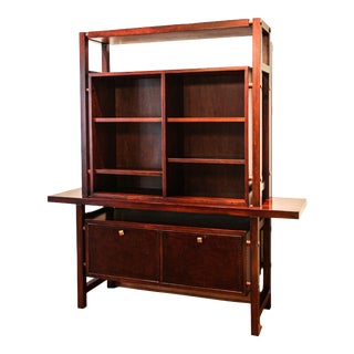 Contemporary Hand Crafted Peruvian Wood Bookshelf For Sale
