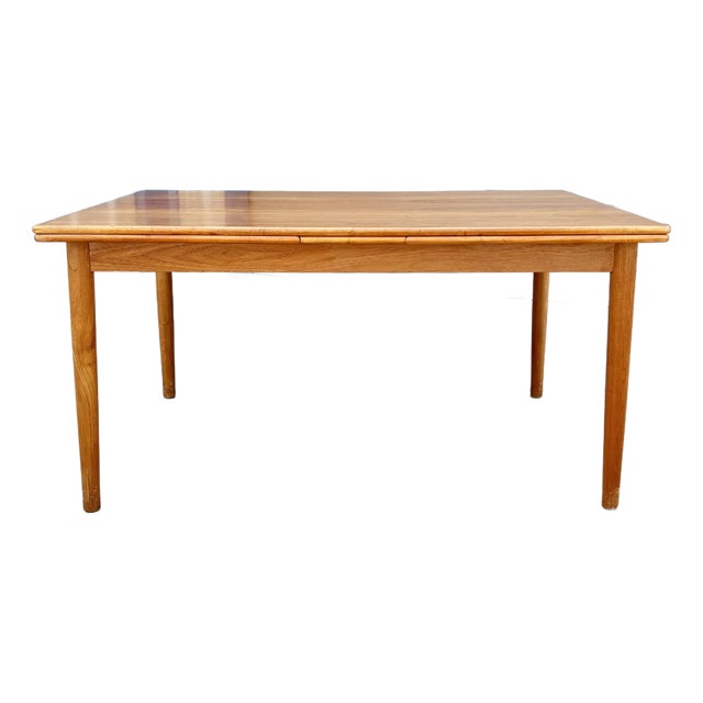 1960s Danish Modern Teak Extendable Dining Table For Sale