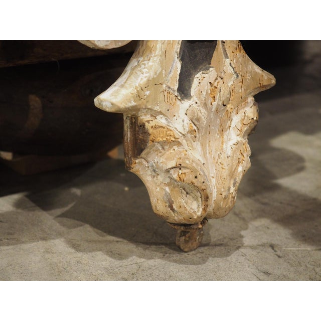 Large Antique Parcel Painted Wooden Chateau Sconce, Circa 1800 For Sale - Image 9 of 12