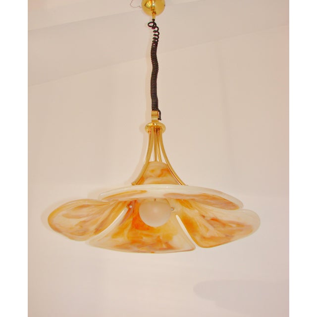 Tulip Cosack Pendant Lamp in Brass and Acrylic, 1970s For Sale - Image 4 of 9