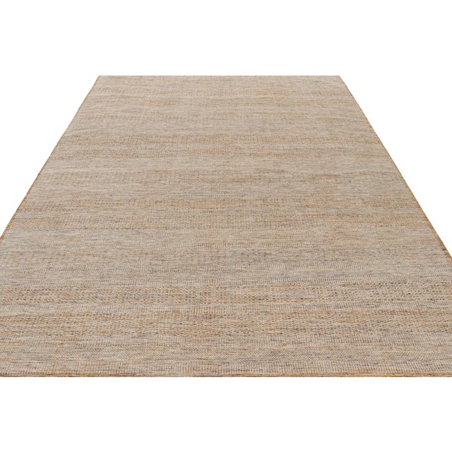 Rug & Kilim Rug & Kilim’s Contemporary Textural Kilim in Beige-brown Orange and White Tones - 6x8 For Sale - Image 4 of 7