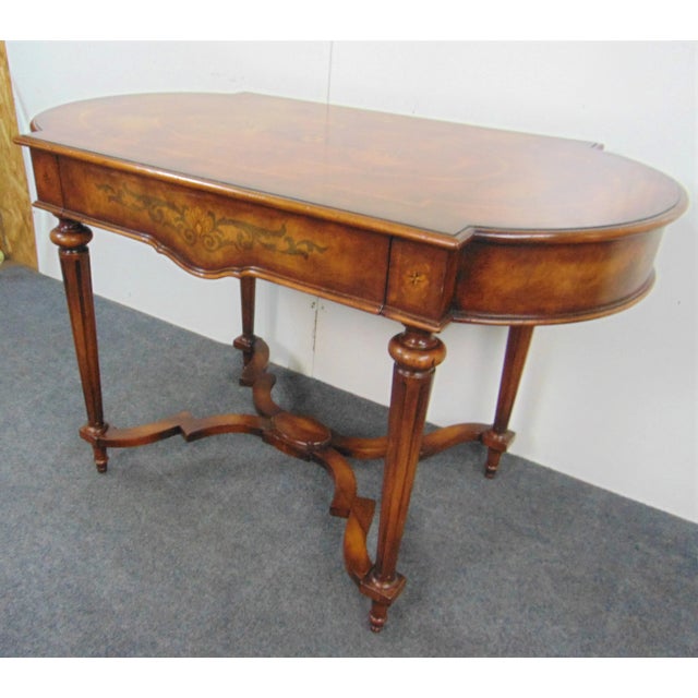 Victorian John Richard Victorian Style Inlaid Center Table For Sale - Image 3 of 11