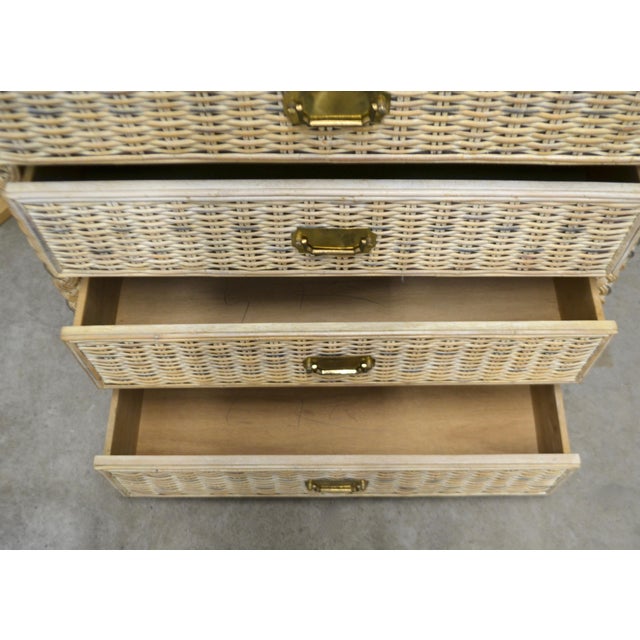 1960s Hollywood Regency Woven Rattan Chest Of Drawers Chairish