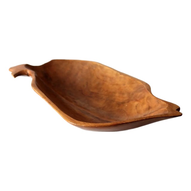 Vintage Hand Carved Wood Bowl For Sale