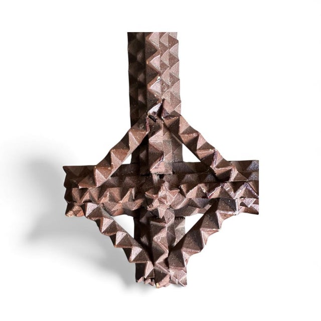 Tramp Art Frame Antique For Sale - Image 4 of 6