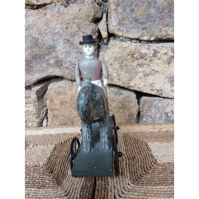 Mid 20th Century Americana Folk Art Hand Carved Rider on Elephant For Sale - Image 4 of 6