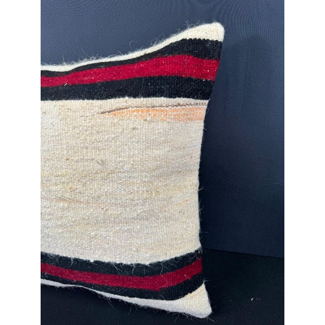 Contemporary Turkish Hemp Pillow Cushion Natural Beige Black Cushion Cover 20x20 For Sale - Image 3 of 4