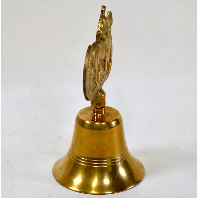 Vintage Mid-Century Solid Brass Equestrian Hand Bell - Horse & Jockey For Sale - Image 4 of 8
