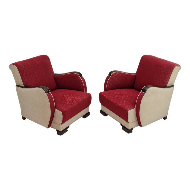 Set of Art Deco Scandinavian Chairs, 1950s For Sale