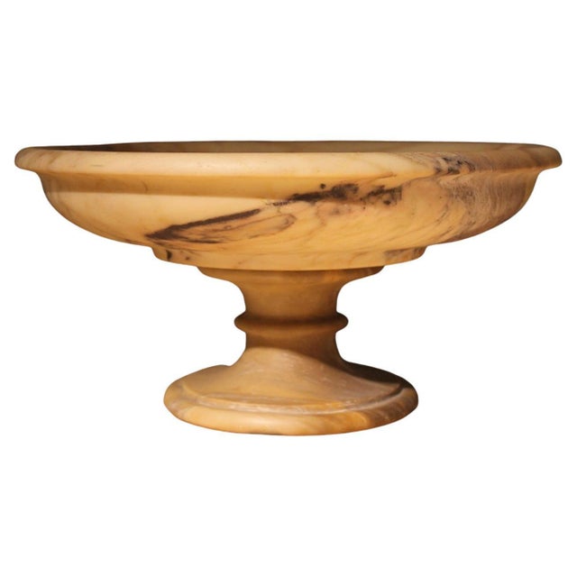 Italian 19th Century Neoclassical Marble Bowl on Pedestal or Tazza Centerpiece For Sale - Image 17 of 17