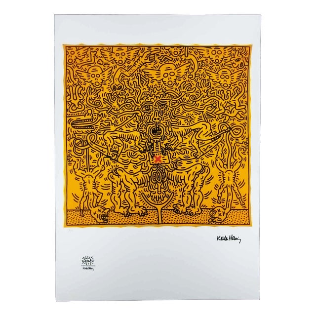 After Keith Haring, Figurative Composition, 1990s, Limited Edition Lithograph For Sale