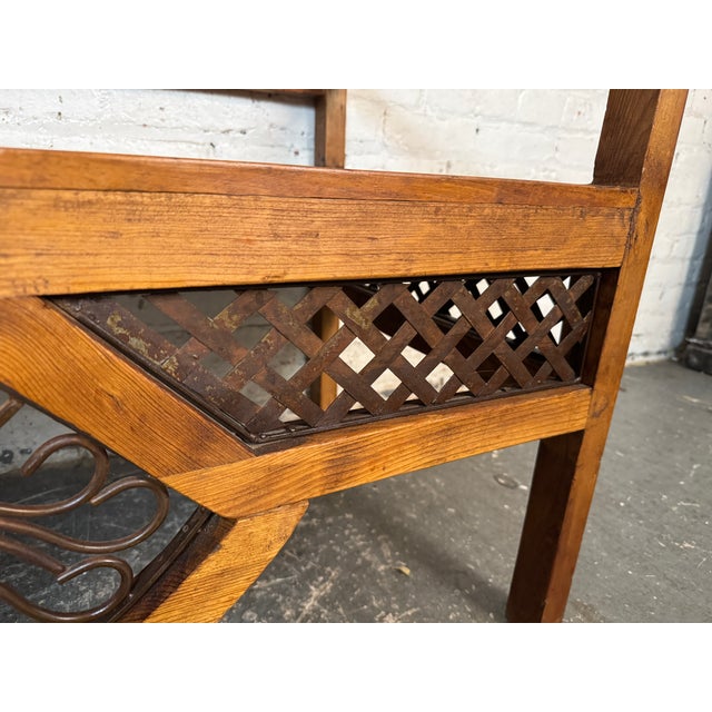 Tan Mid 20th Century Large Spanish Colonial Style Bench For Sale - Image 8 of 11