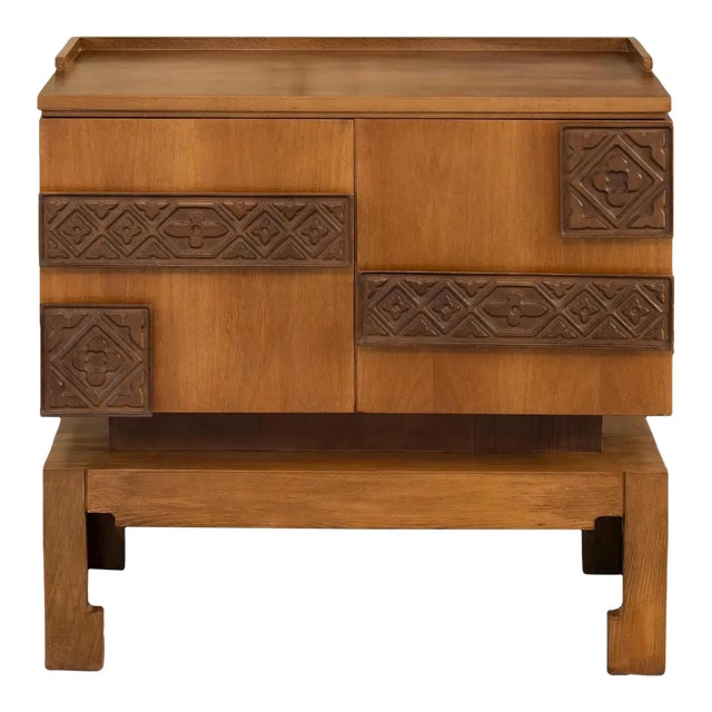 1960s Italian Walnut Low Bar Cabinet For Sale