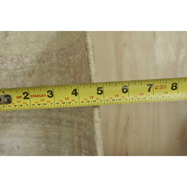 Tabriz Rug 9’3” X 12’4” Beige Wool Vintage Distressed Hand-Knotted Carpet For Sale - Image 13 of 15