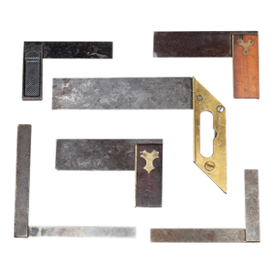 19th C. Bronze, Rosewood and Ebony Try Squares C. 1850-1890